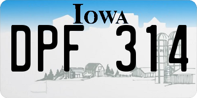 IA license plate DPF314
