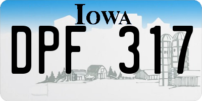 IA license plate DPF317