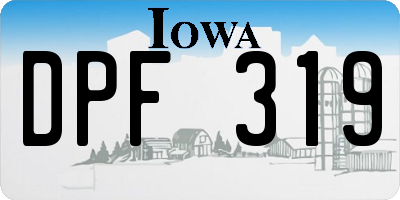 IA license plate DPF319