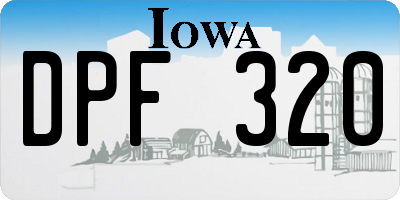 IA license plate DPF320