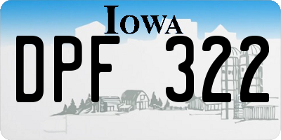 IA license plate DPF322