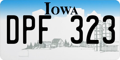 IA license plate DPF323