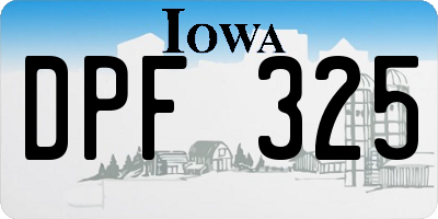 IA license plate DPF325