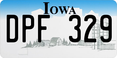IA license plate DPF329