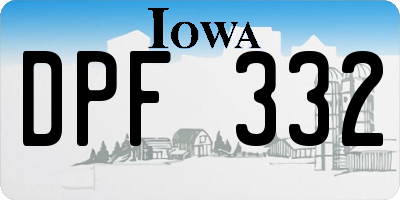 IA license plate DPF332
