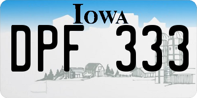 IA license plate DPF333