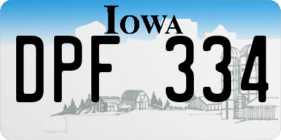 IA license plate DPF334
