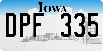 IA license plate DPF335