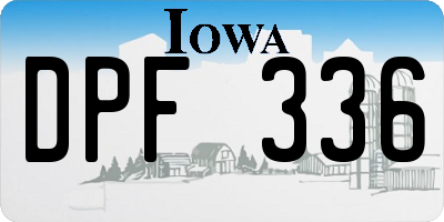 IA license plate DPF336