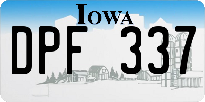 IA license plate DPF337