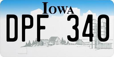 IA license plate DPF340