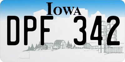 IA license plate DPF342