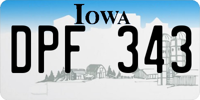 IA license plate DPF343