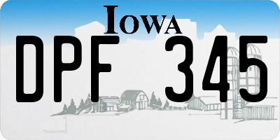 IA license plate DPF345
