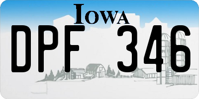 IA license plate DPF346