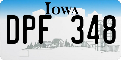 IA license plate DPF348