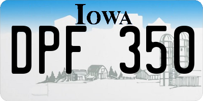 IA license plate DPF350