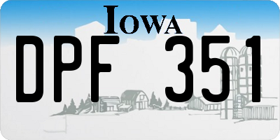 IA license plate DPF351