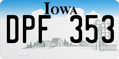 IA license plate DPF353