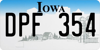 IA license plate DPF354