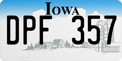 IA license plate DPF357