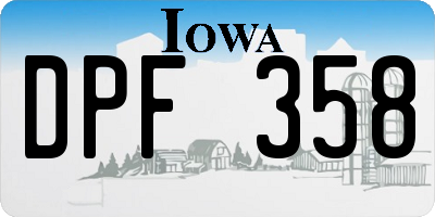 IA license plate DPF358