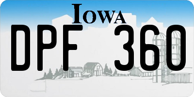 IA license plate DPF360