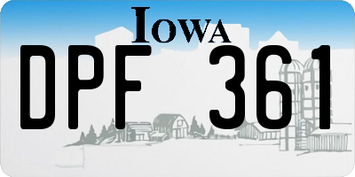 IA license plate DPF361