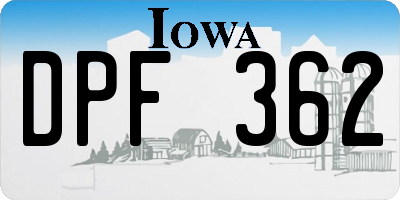 IA license plate DPF362