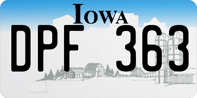 IA license plate DPF363