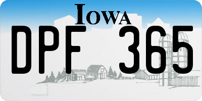 IA license plate DPF365
