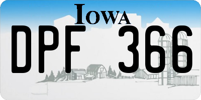 IA license plate DPF366