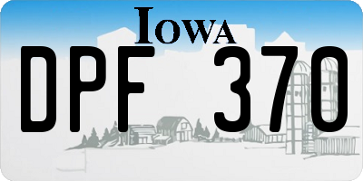 IA license plate DPF370