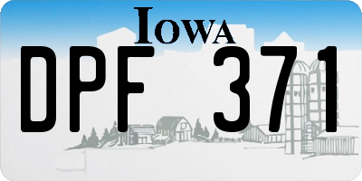 IA license plate DPF371