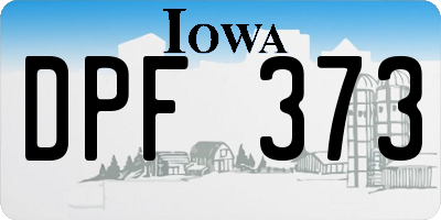 IA license plate DPF373