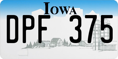 IA license plate DPF375