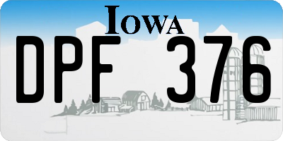 IA license plate DPF376