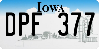 IA license plate DPF377