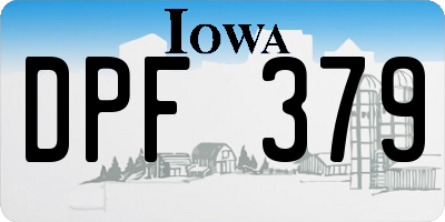 IA license plate DPF379