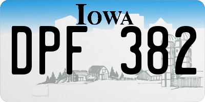 IA license plate DPF382
