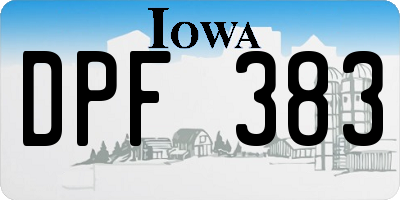 IA license plate DPF383