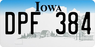 IA license plate DPF384