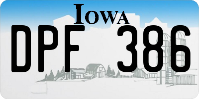 IA license plate DPF386