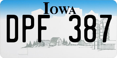 IA license plate DPF387