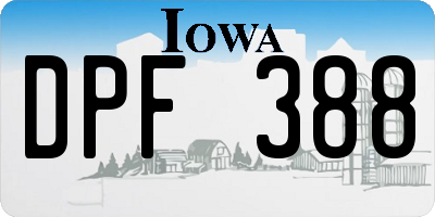 IA license plate DPF388