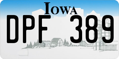 IA license plate DPF389