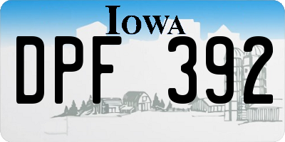 IA license plate DPF392