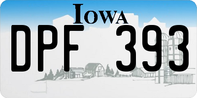 IA license plate DPF393