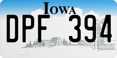 IA license plate DPF394