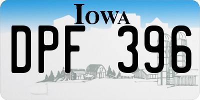 IA license plate DPF396